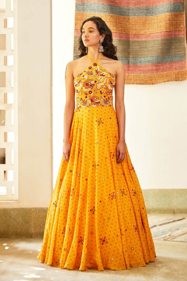 Yellow Halter Gown